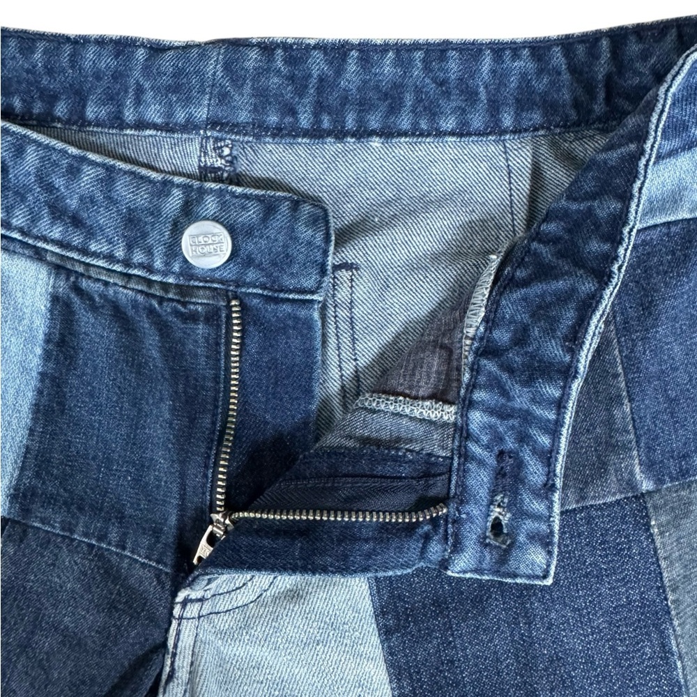 Vintage Y2K Clockhouse Grunge Hippie Patchwork Low Rise Denim Blue Jeans EUR 42 - Picture 8 of 13